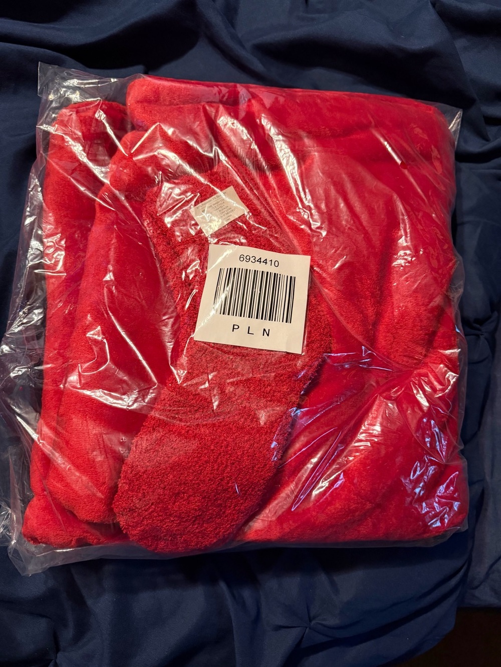 Red Fleece Blanket with Matching Socks